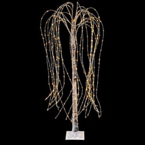 Premier 1.8M Flocked Brown Willow Tree 600 White+W/White LED's