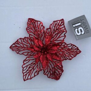New Design Clip-on Double Flower 18cm Red Pack x6