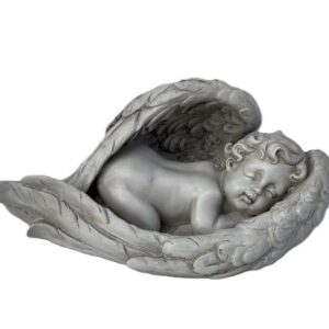 New Design Toscano Cradled In Hope Cherub Figurine / Garden Ornament