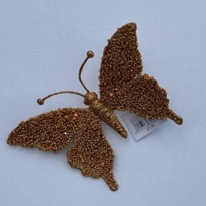 Clip-On Butterfly's 18cm Christmas Decorations Copper Pack x6
