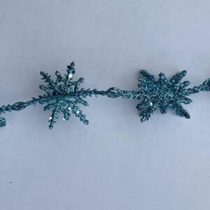 6ft Long Blue Glitter Mini Snowflake Garland Christmas Decoration