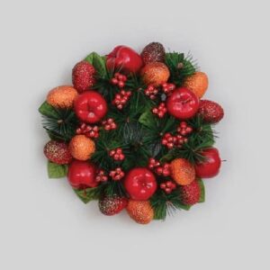 3" Candle Ring Christmas Decoration 'Forest Berry Mix' for Pillar Candles Up To 3in