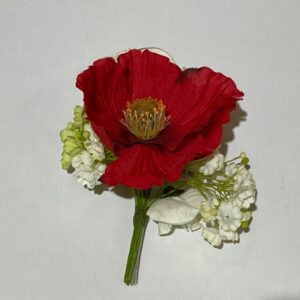 Bunch/Corsage Red Poppy & Sweet Pea Silk Flowers Pack x 12 - Artificial & Silk Flowers