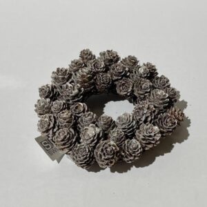 3" Candle Ring Christmas Decoration Natural Frosted Cone