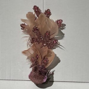 Pair Deluxe 20cm Peacocks Clip On Christmas Decoration Birds Rose Gold