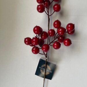 Large Red Berry Spray 61cm Artificial Christmas Flowers/Decorations Pack x3 Stems