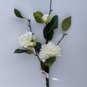 Pack x12 Stems Artificial Silk Flowers Peony Spray Cream