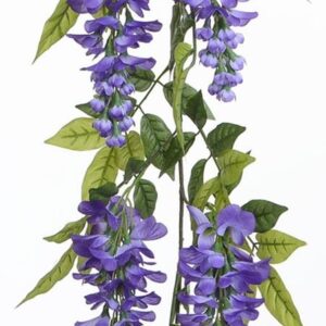 Deluxe Purple Wisteria Garland Artificial Silk Flowers 210cm Long