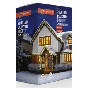 2000 LED Multi-Action Cluster Lights + Timer Warm White Premier