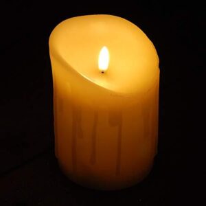 Premier 13x9cm FLICKABRIGHT Battery Operated Cream Melted Edge LED Candle