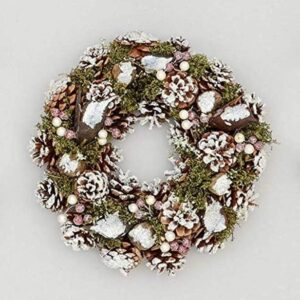 Natural Frosted Cone/Pine Christmas Wreath 30cm New Design