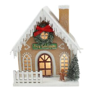 Light Up Gingerbread Toy Shop Design House Christmas Figure 16cm