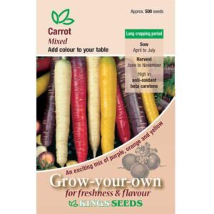 Carrot 'Carrot Mixed' Coloured Selection Pack Kings Seeds