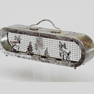 New Design Candle / T-Light Holder Metal Festive Scene Christmas Decoration 56cm