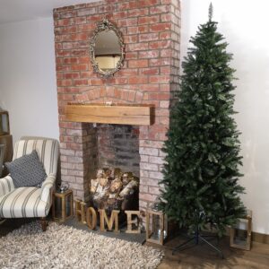 8ft (240cm) Slim California Green Christmas Tree  Green PVC Premier
