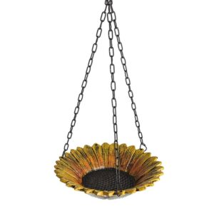 Cast Iron Hanging Sunflower Bird Feeder / Dish