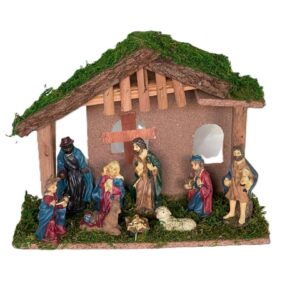 New Design 30cm Wooden Nativity Set + 9 Figures Christmas Scene N162223