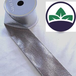 10yd Roll 'Silver Metallic' Fabric Wire Edge Christmas Ribbon 2.5" Wide