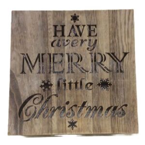Wooden Message LED Lit 'Merry Little Christmas' Sign/Plaque Decoration 31cm