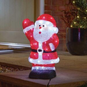 InLit Ice Santa Christmas Figure 40cm Batt-Op + Timer