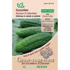 Cucumber Partner F1 'Gherkin' Pack Kings Vegetable Seeds