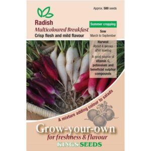 Radish Multicoloured Breakfast Mixed Quality Kings Seeds Vegetable Pack