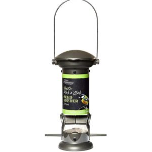 Tom Chambers Pewter Flick 'n' Click Seed Feeder 2-Port