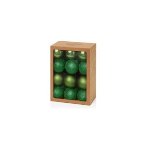 Pack 24 Dark Green Mix 60mm Shatterproof Baubles Christmas Tree Decorations Themed