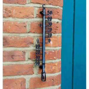 Metal Filigree 40cm Garden Thermometer Outside-In