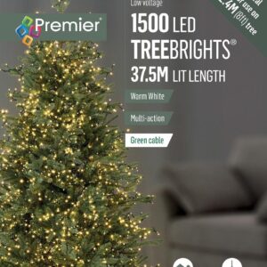 1500 Warm White Premier Treebrights Multi Action LED Christmas Tree Lights + Timer