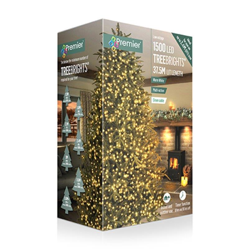 1500 Warm White Premier Treebrights Multi Action LED Christmas Tree Lights + Timer - Image 2
