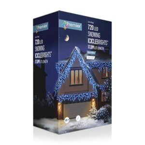 720 LED Snowing Icicles Christmas Lights + Timer Blue & White Outdoor Lighting