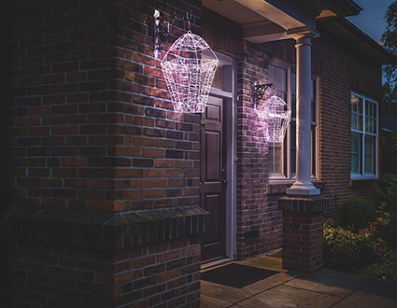 45cm Twinkling Lit White Lantern 600 Rainbow LEDs + Timer - Image 3