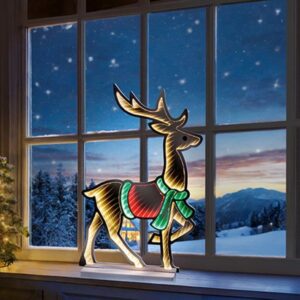 40cm Light up Reindeer Christmas Infinity Mirror Light