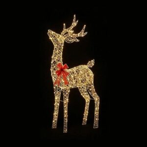 Premier 1.3m Golden Elegance Twist Tall Standing Reindeer + 300 Warm White