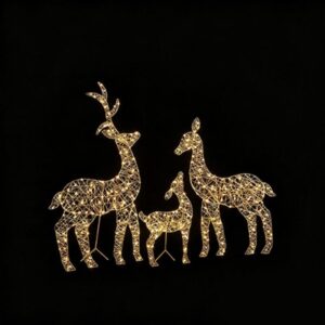 Premier 1m Lit Golden Elegance Twist Reindeer Family Set x3