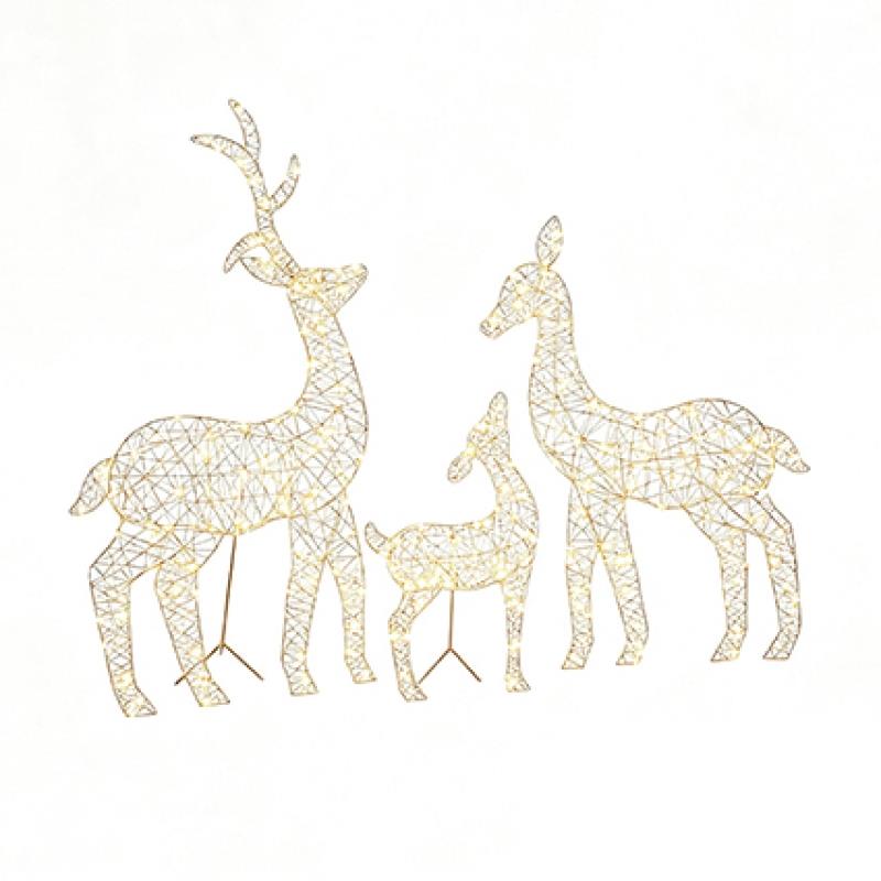 Premier 1m Lit Golden Elegance Twist Reindeer Family Set x3 - Image 2