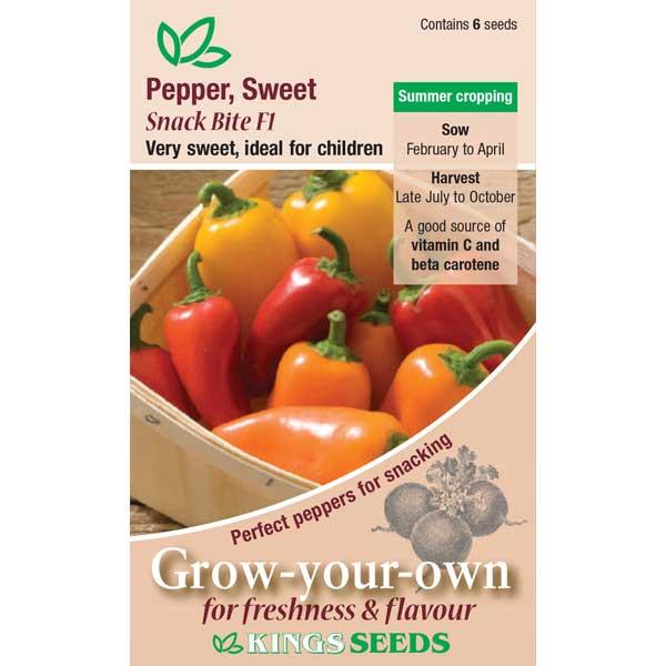 Sweet Pepper 'Lunch Box Snackbite Mix' King's Seeds Pack Vegetable