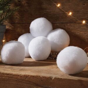 8cm Snowballs Christmas Decorations Pack x6