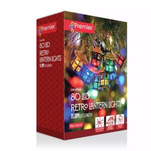 Set 80 LED Multi-Action Retro Lanterns Christmas Lights Premier